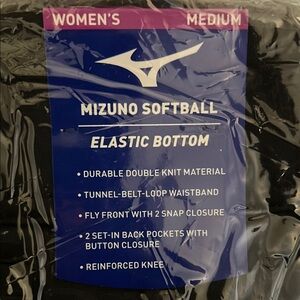Mizuno Women's Medium Softball Pants - Black
